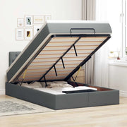 Pouf Letto con Materasso e LED Grigio Scuro 120x200 cm Tessuto 3312382