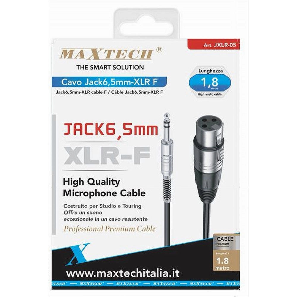 Trade Shop - Cavo Jack 6.5 Mm A Xlr Femmina Audio Prolunga Per Microfono Da 1.8 Metri Jxlr-05 -