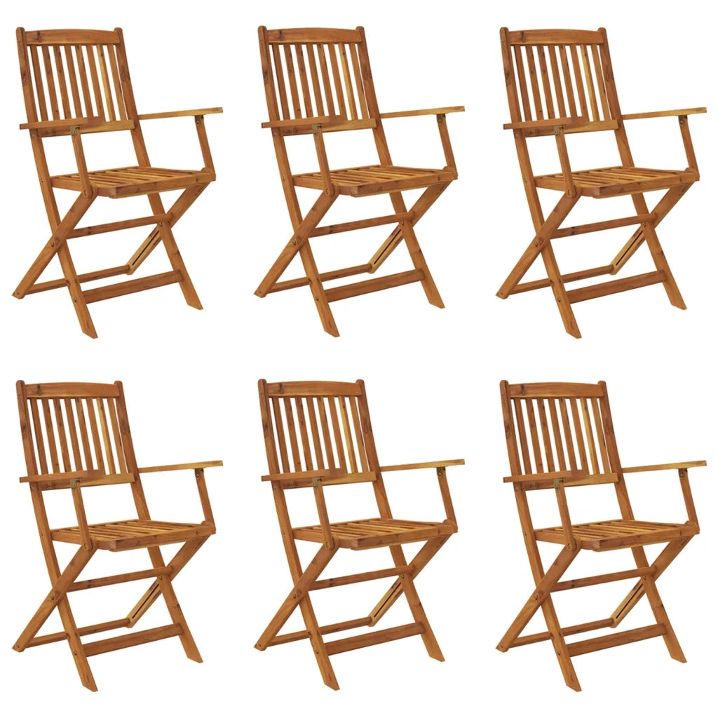 Set da Pranzo da Giardino 7 pz Pieghevole in Massello di Acacia 43379