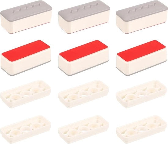 Set di 6 paraurti per coperchio WC, gomma, sostegno quadrato con colla forte - Accessori per la stanza da bagno - Diametro WC 25 mm