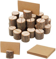 Sostegni per Tavolo da 80 pezzi - Menuholder in Legno - Ospite per Foto - Rond - 3,7 x 3,1 cm