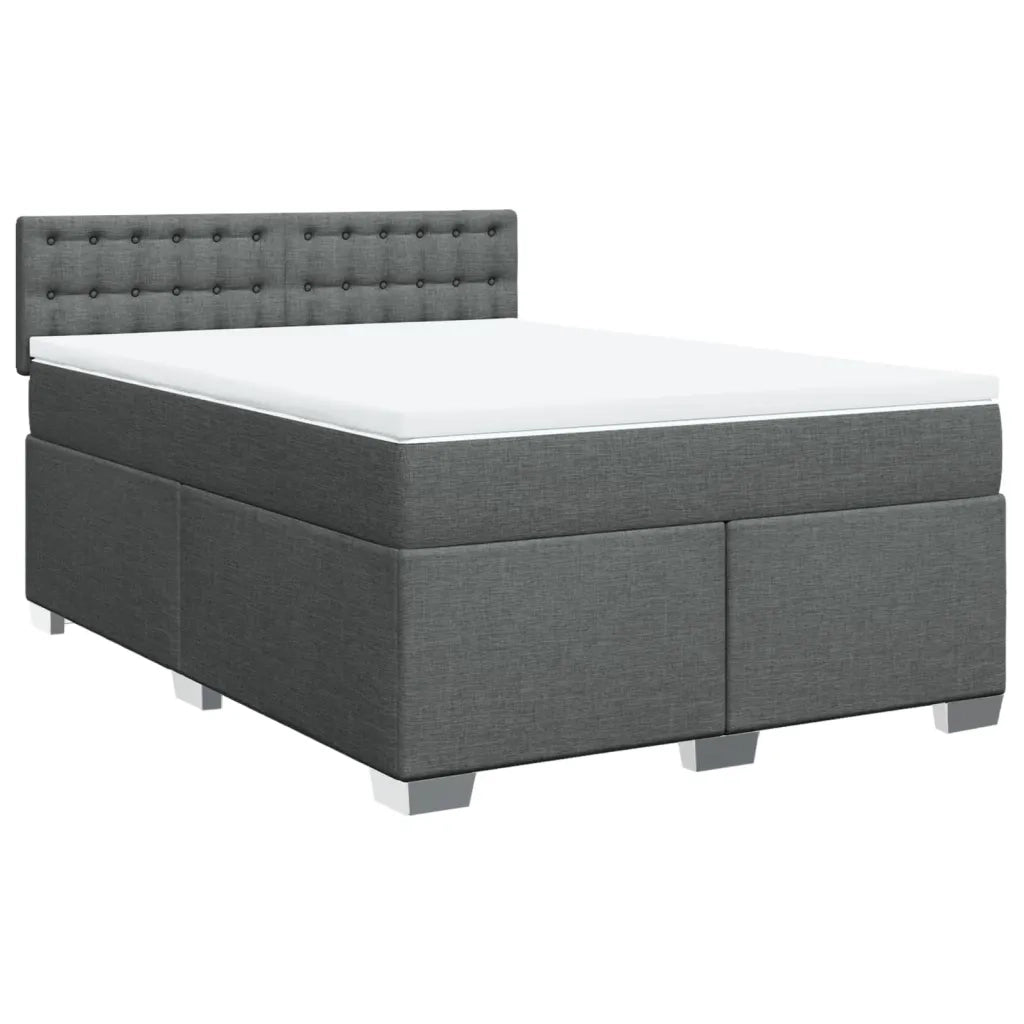 Giroletto a Molle con Materasso Grigio Scuro 140x190 cm Tessuto 3288198