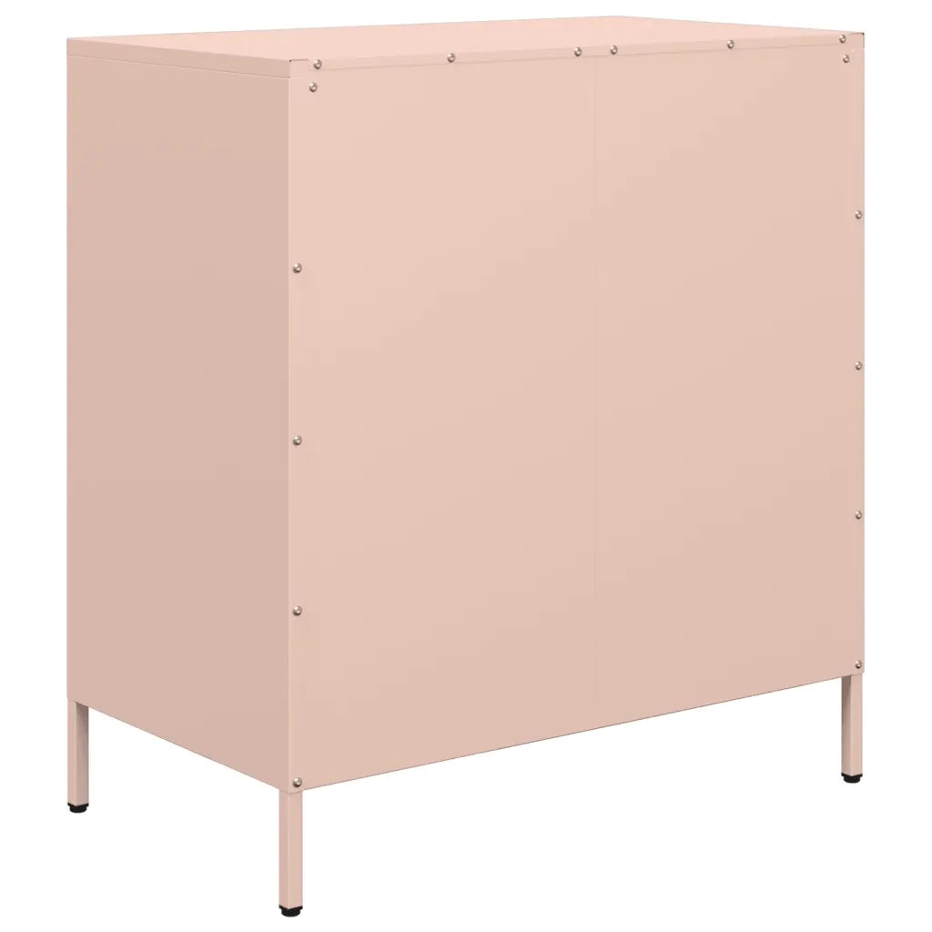 Credenza Rosa 68x39x73,5 cm in Acciaio Laminato a Freddo