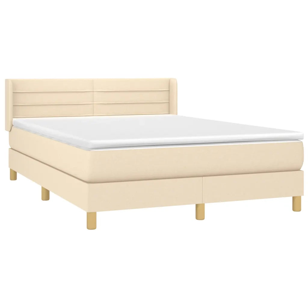 Giroletto a Molle con Materasso Crema 140x200 cm in Tessuto 3130358