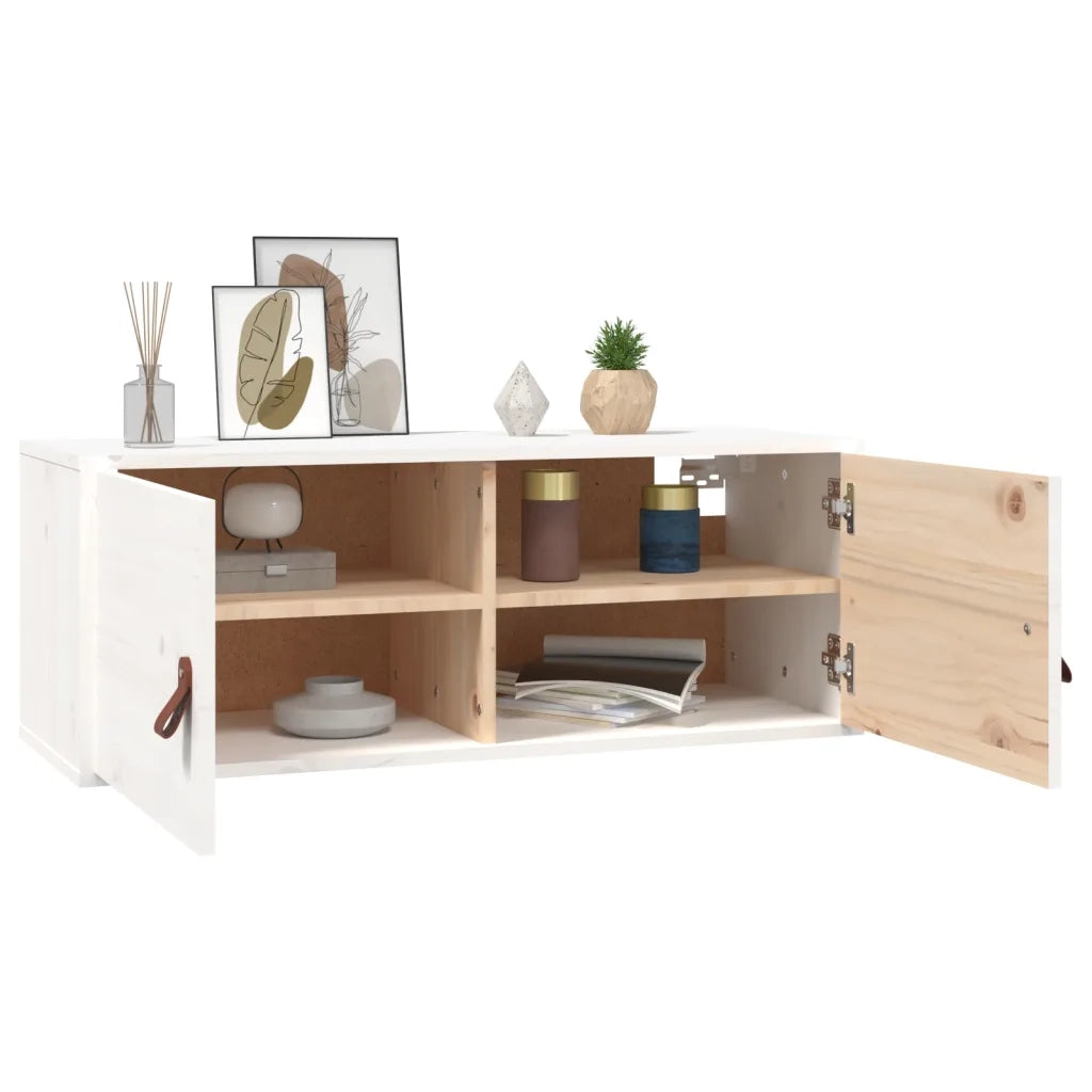 Pensili 2 pz Bianchi 80x30x30 cm in Legno Massello di Pino CFW5869882