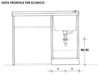Lavatoio e Coprilavatrice 109x60x89cm Asse in Termoplastico Montegrappa Marella Bianco Destro