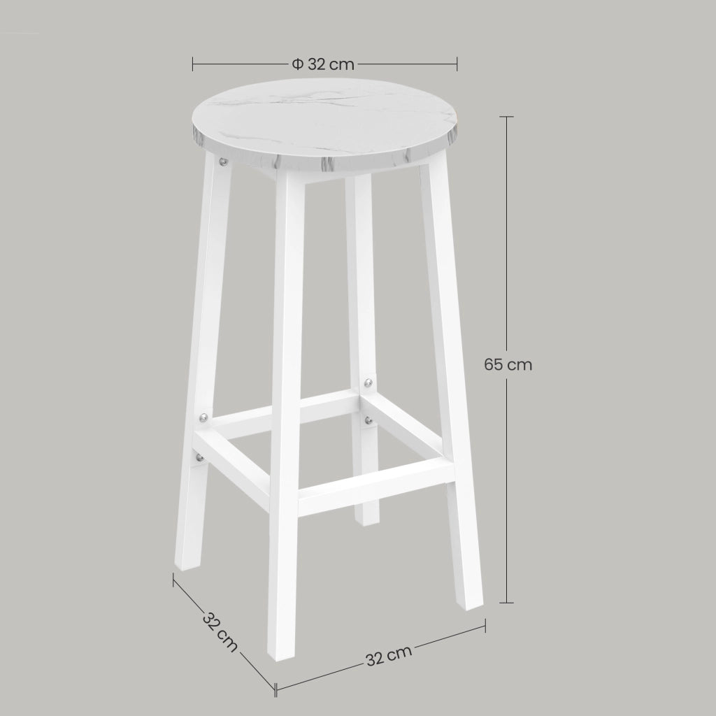 Sgabello da bar da cucina VALORA - Elegante design in marmo con gambe bianche CODICE 2907