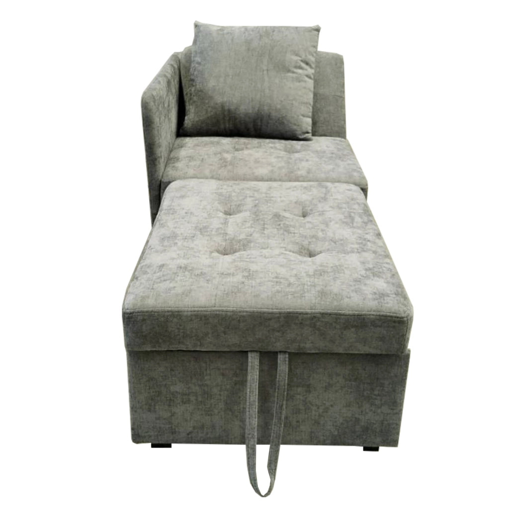 Divano letto 3 in 1 grigio con schienale regolabile
