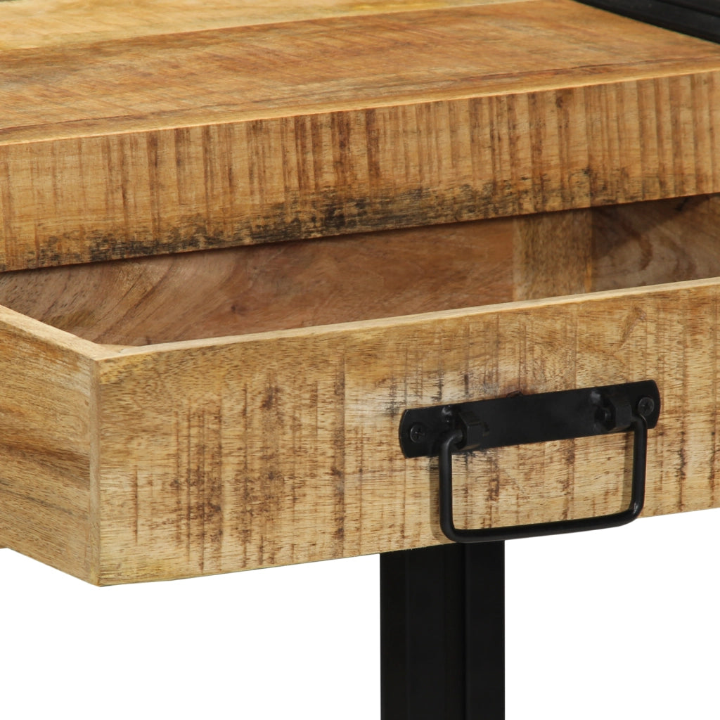 Tavolo Consolle 90x33x75 cm Legno Massello di Mango Grezzo