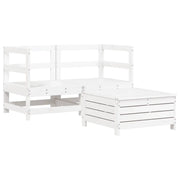 Set Divani da Giardino 3 pz | Set Salotto da Giardino Bianco in Legno Massello di Pino