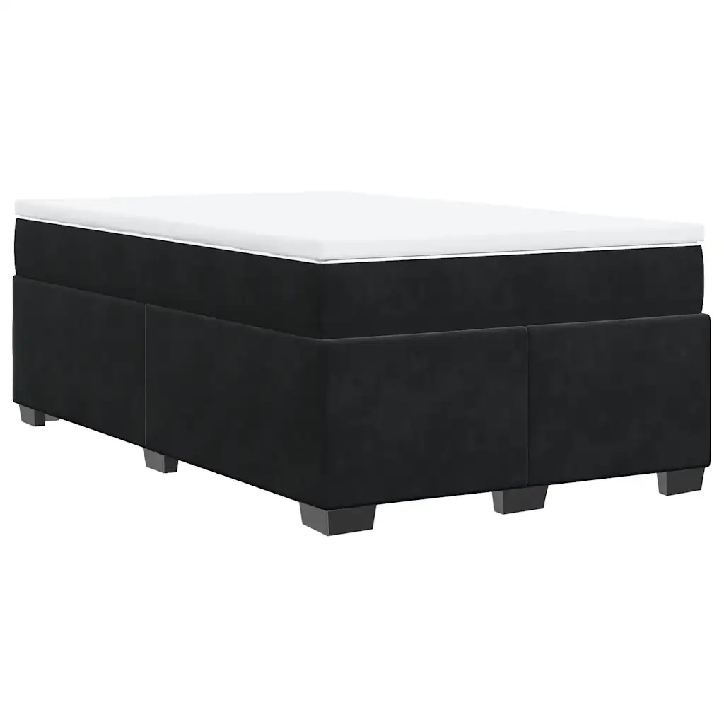 Giroletto a Molle con Materasso Nero 120x190 cm in Velluto 3285271