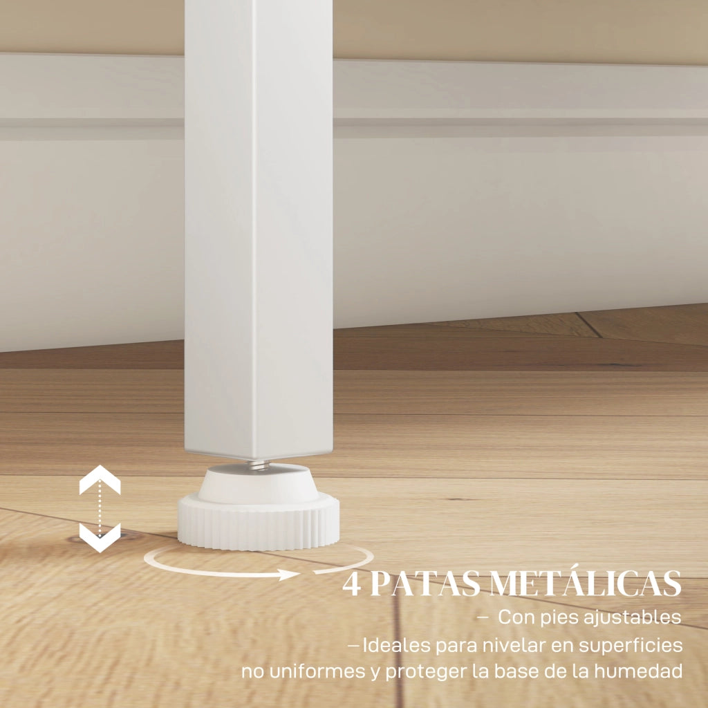 Consolle Ingresso con Ante Metallo e Ripiani ¨C Xylo ¨C Bianco 80x37x92 cm