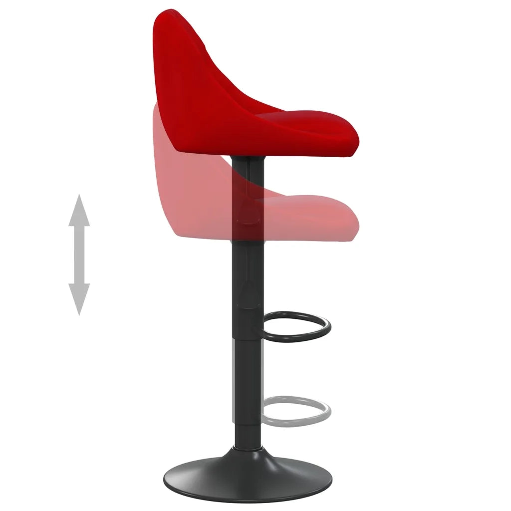 Sgabello da Bar Rosso Vino in Velluto 335344