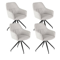 Set 4 Sedie 56x56xH87 cm in Tessuto Gaia Grigio Chiaro