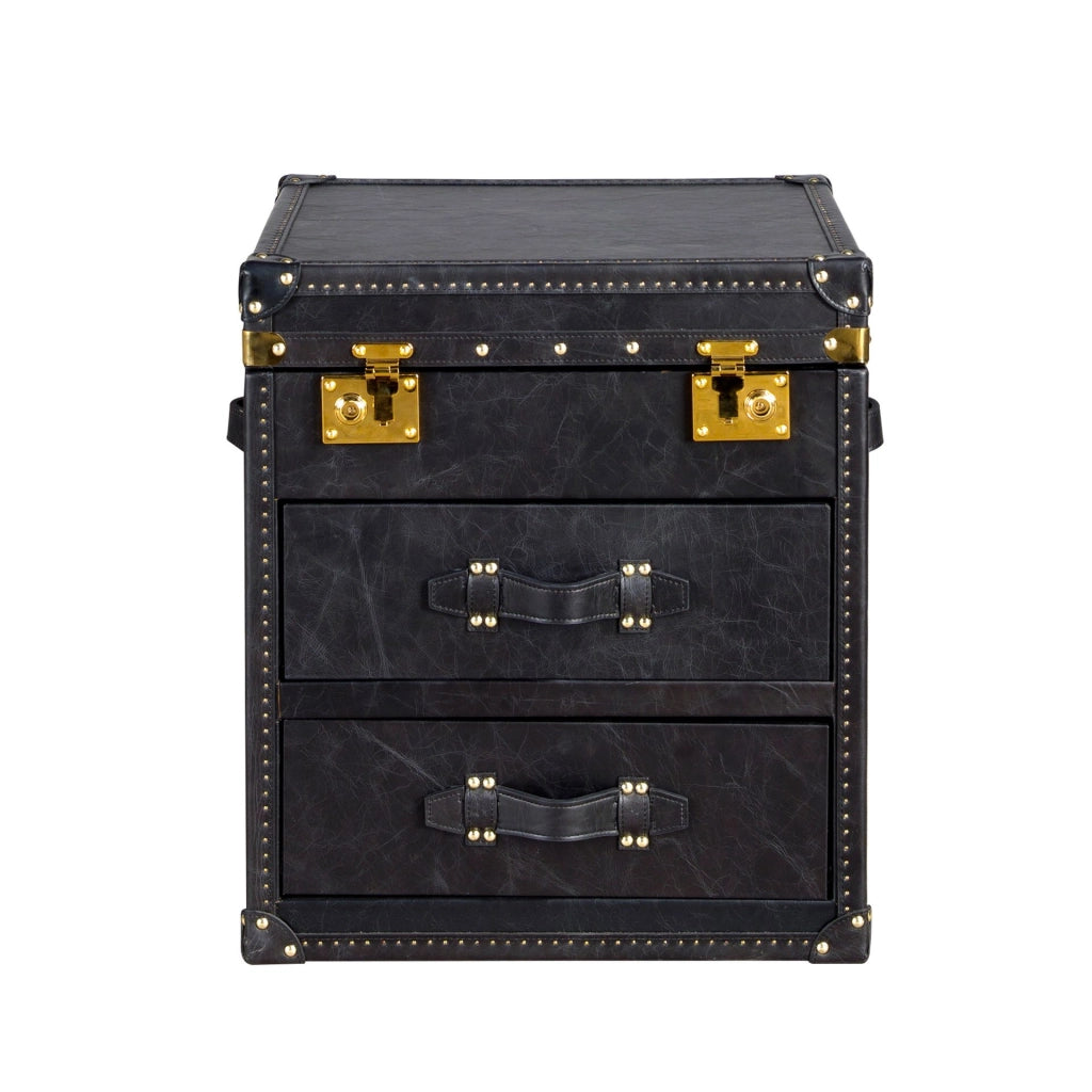 Baule in pelle nera