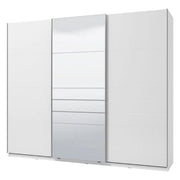 Armadio Camera da Letto Carasco, Guardaroba Grande Appendiabiti, 262.5x224h cm Bianco Opaco