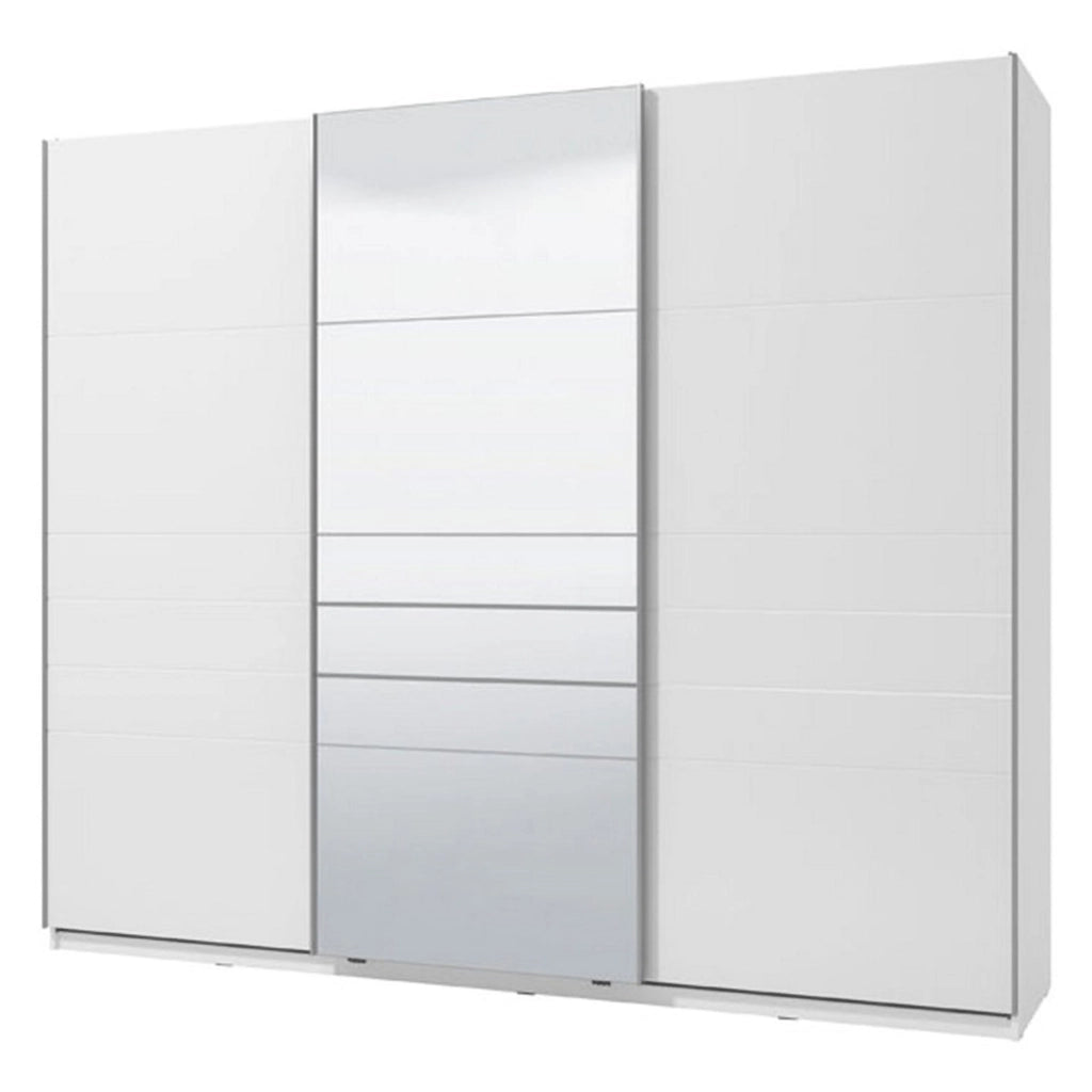 Armadio Camera da Letto Carasco, Guardaroba Grande Appendiabiti, 262.5x224h cm Bianco Opaco