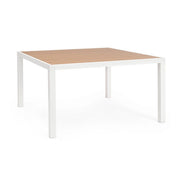 Tavolo da Giardino Quadrato in Alluminio Effetto Legno 136x136 - HALVORN