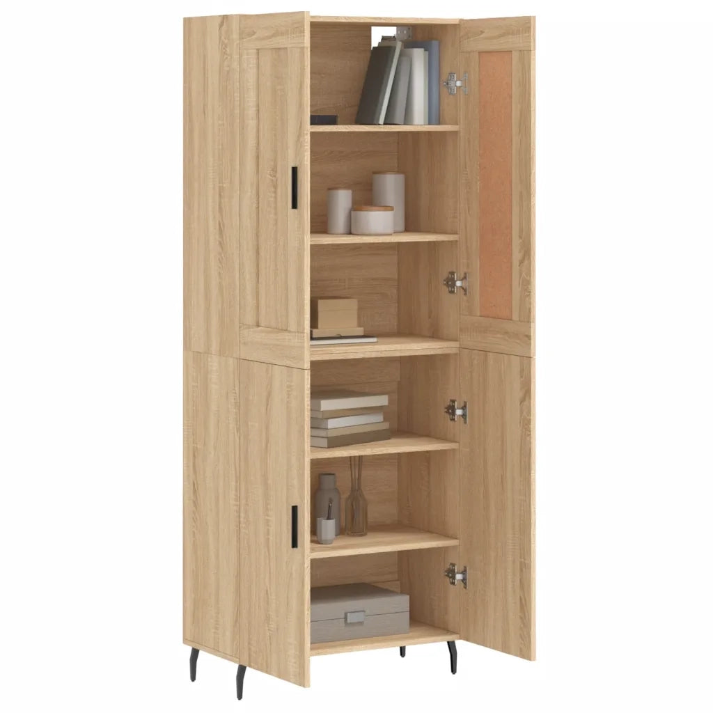Credenza | Madia | Buffet da pranzo | Armadio da pranzo Rovere Sonoma 69,5x34x180 cm in Legno Multistrato