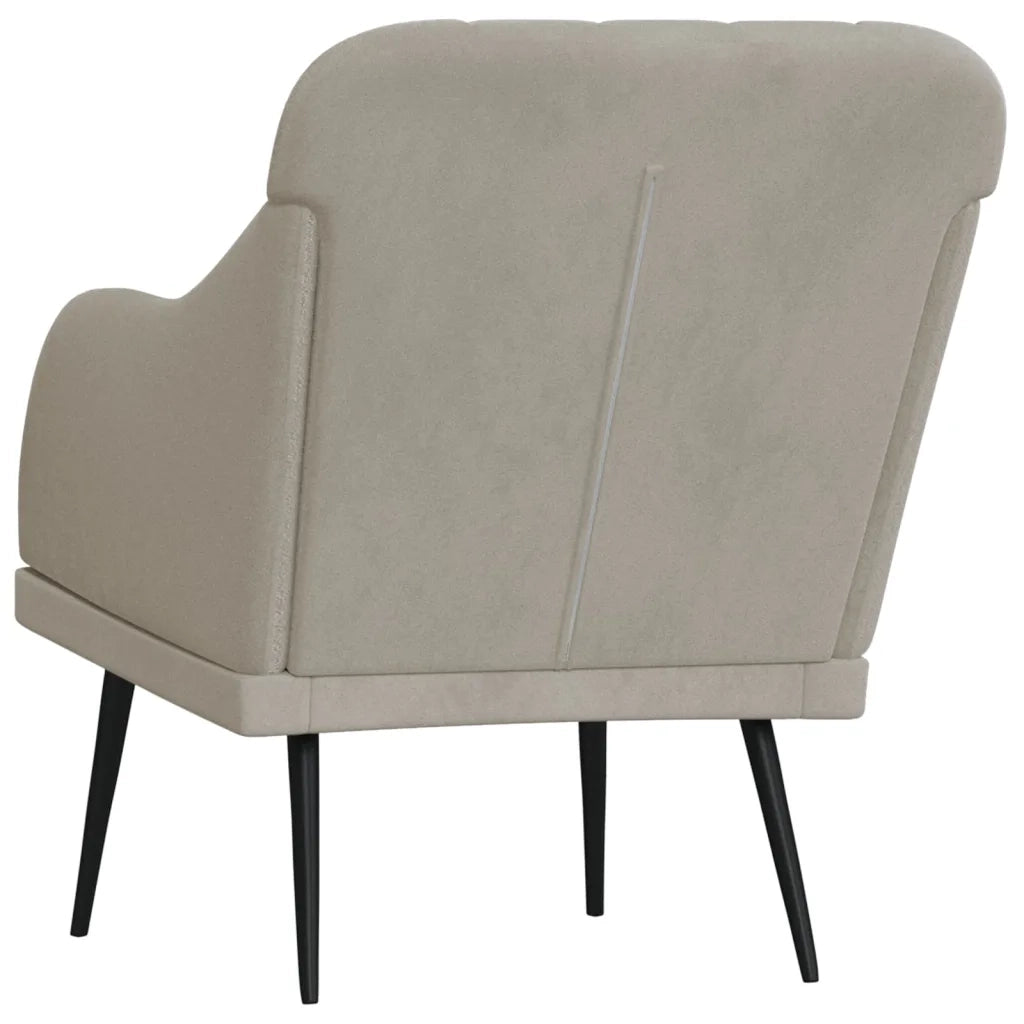 Poltrona-Divano Sedia-Poltroncina Grigio Chiaro 63x76x80 cm Velluto 253337
