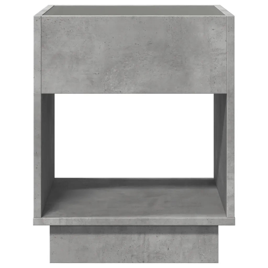 vidaXL Tavolino da Salotto con LED Infinity Grigio Cemento 40x40x50 cm