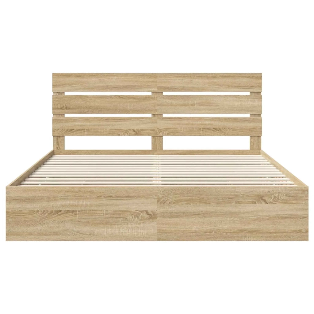 Struttura del letto con cassetto Rovere Sonoma 200 x 200 cm