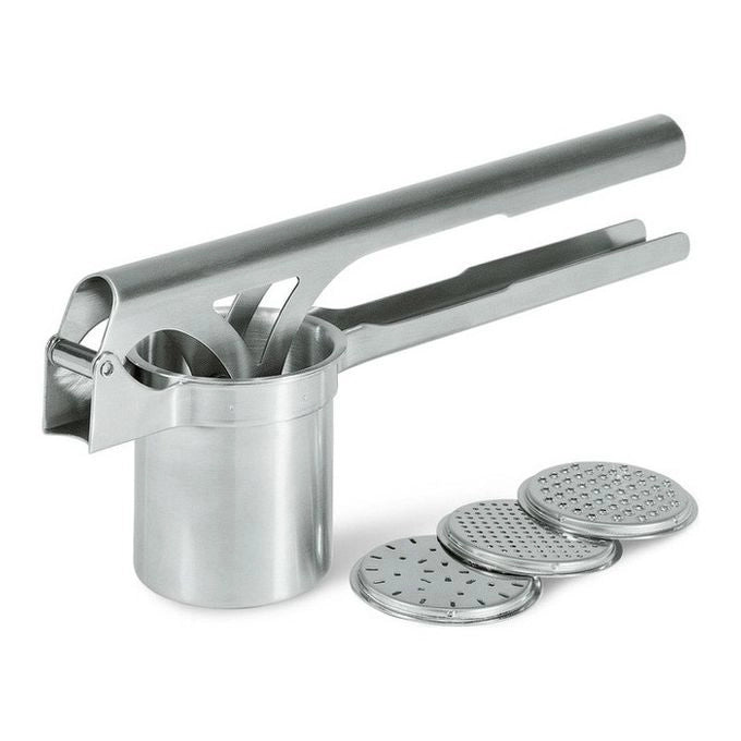GEFU GF13100 Tri Star Schiacciapatate con 3 Dischi Intercambiabili Acciaio Inox 18-10 Lavabile in Lavastoviglie colore Argento