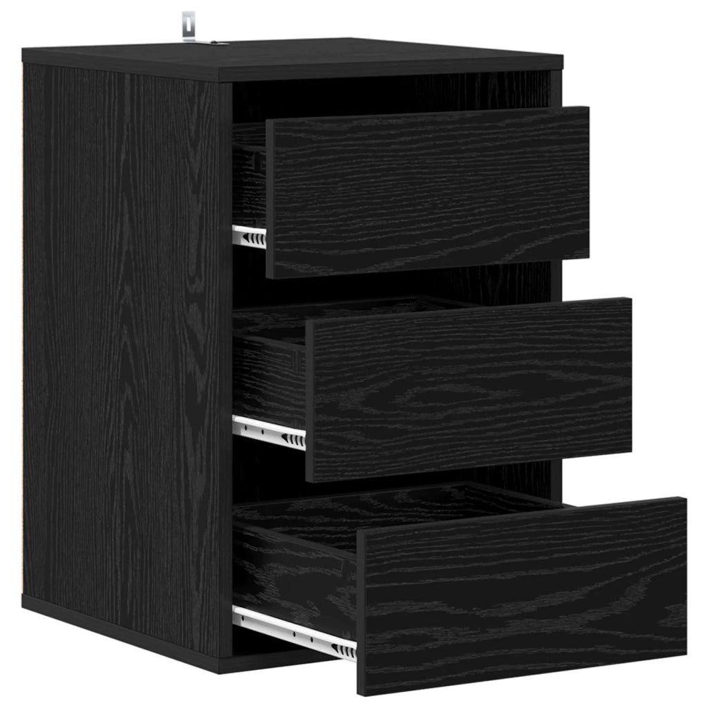 Cassettiera moderna per riporre oggetti in modo pratico 41 x 40 x 58 cm realizzata in legno di quercia nera 02_0058398