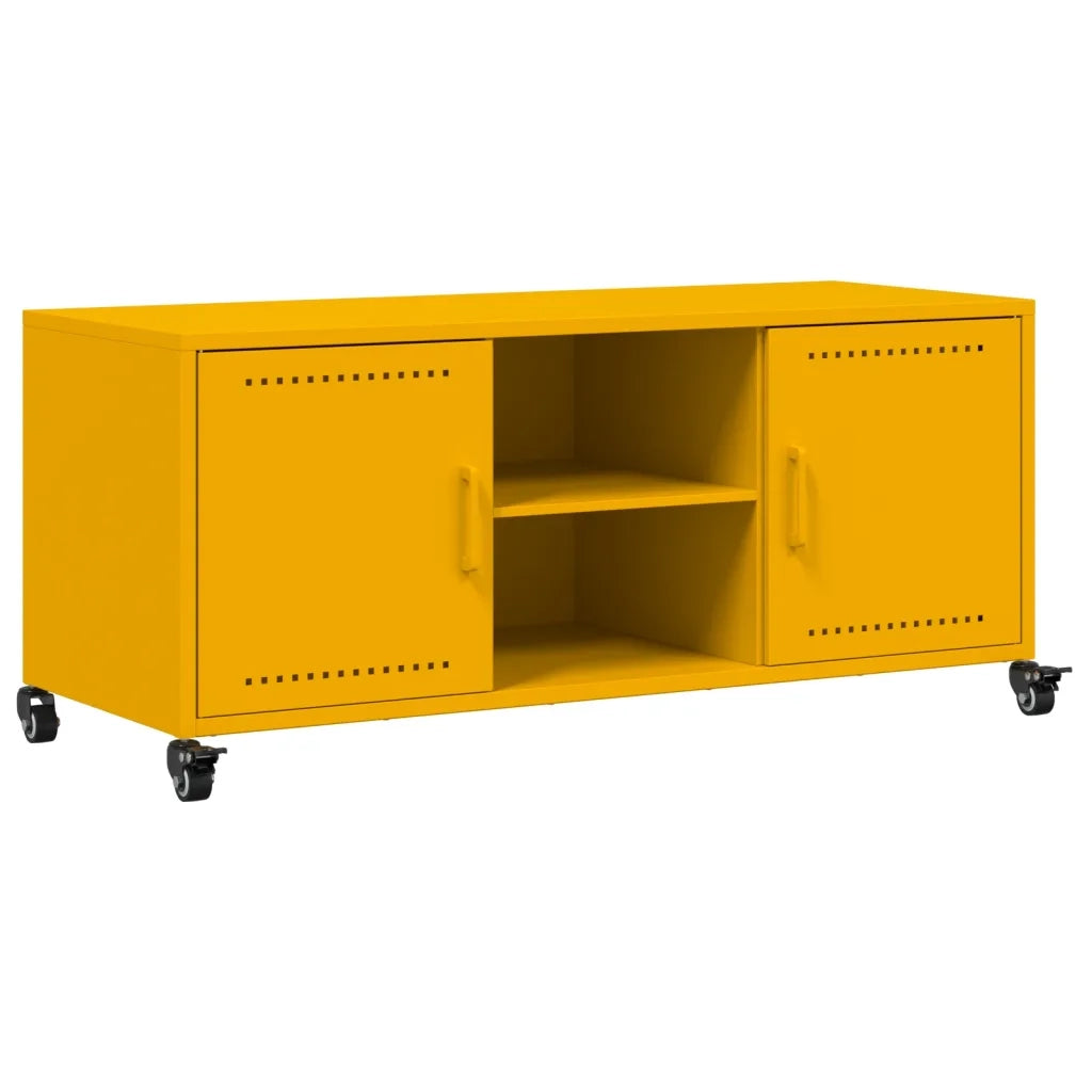 Mobile TV Giallo Senape 100,5x39x43,5 cm in Acciaio 846665