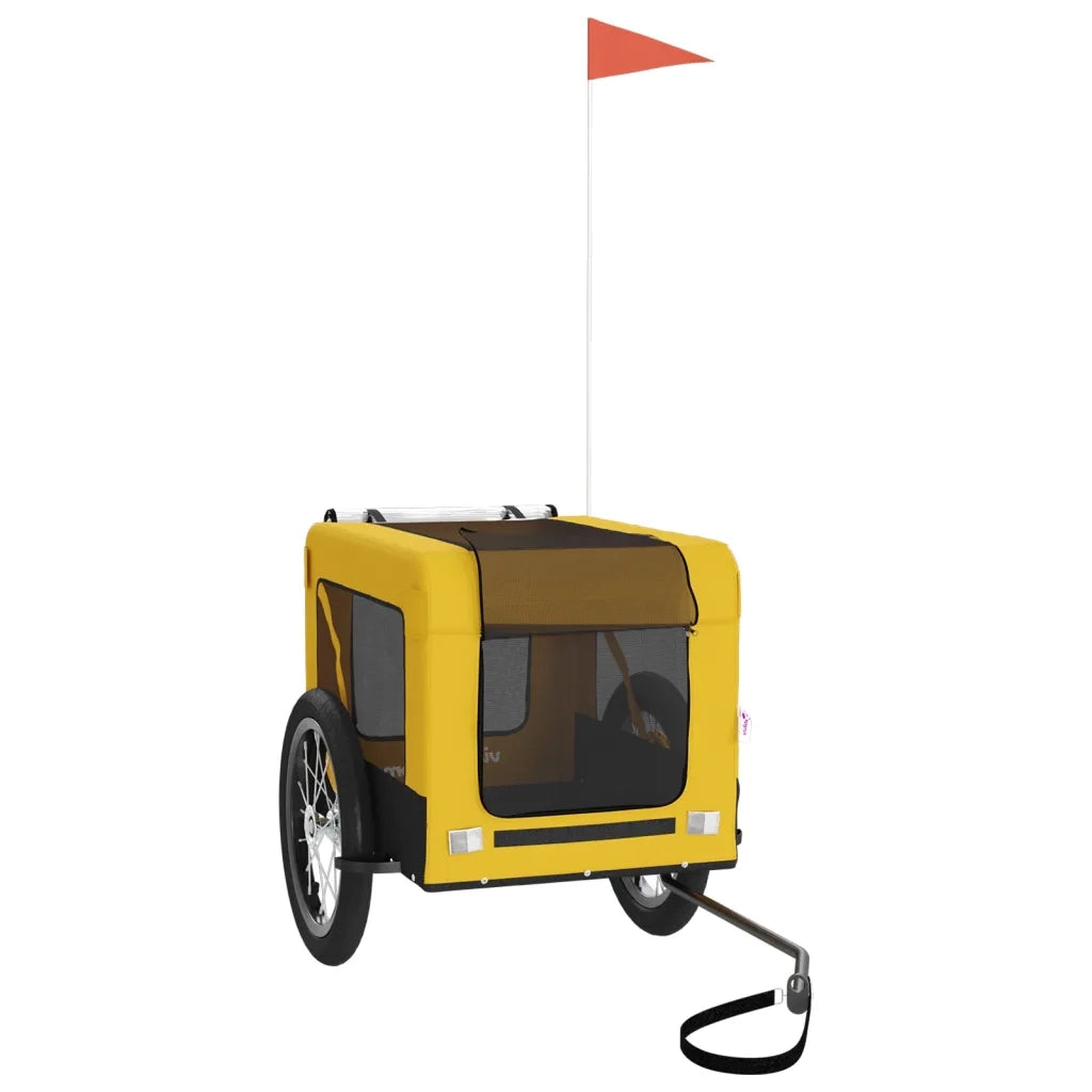 Rimorchio da Bici per Animali Giallo e Nero Oxford e Ferro CFW1555527