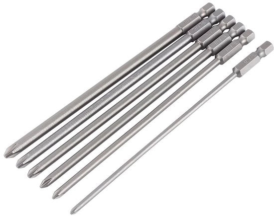 6 pezzi 1/4 pollice S2 punte a croce per chiavi a maglia - a secco e magnetico - 150mm - per uso manuale e elettrico - precisione e affidabilità