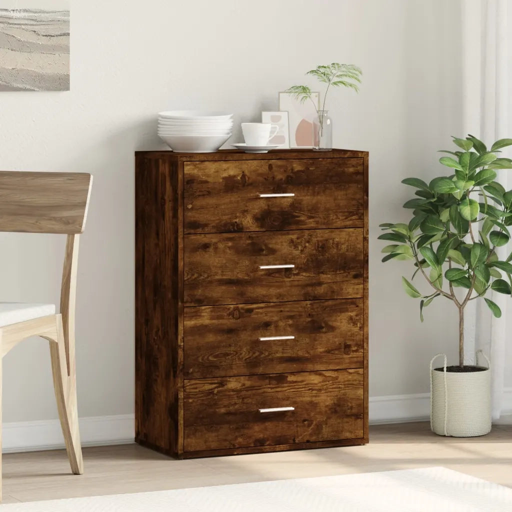 Credenza Rovere Fumo 60x31x84 cm in Legno Multistrato 840503