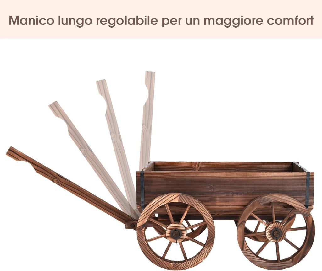 Cassetta per Fiori Finestra Fioriera per Piante Decorativa, con Ruote, Marrone