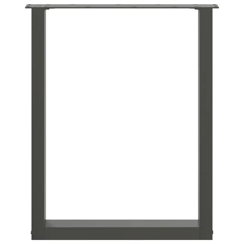 Gambe per tavolo da pranzo a forma di U 3 pz Antracite 70x(72-73) cm Acciaio
