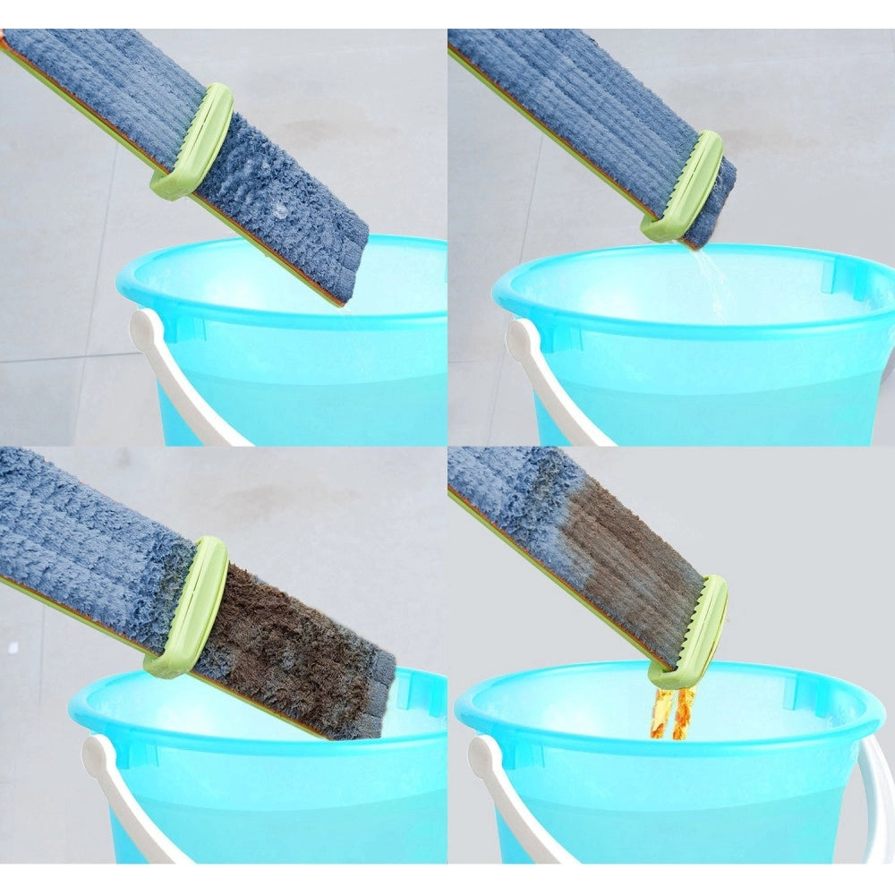 Trade Shop - Scopa Strizza Sweep Mop Lava E Asciuga Pavimenti Parquet Marmo Panno Microfibra -