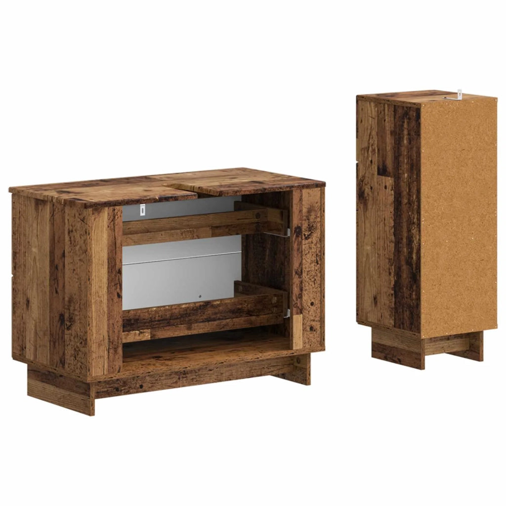 Set di Armadi da Bagno da 2 Pezzi EDE Legno antico 3417664