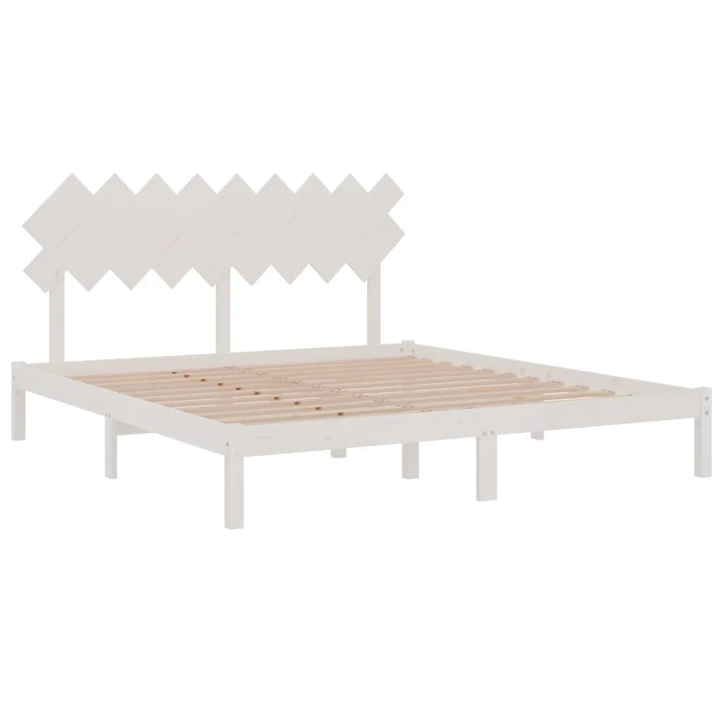 Giroletto Bianco 180x200 cm Super King in Legno Massello 3104884
