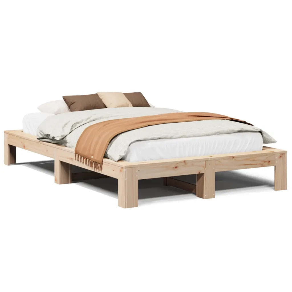 Letto senza Materasso-Struttura Letto 120x190 cm in Legno Massello di Pino 490303