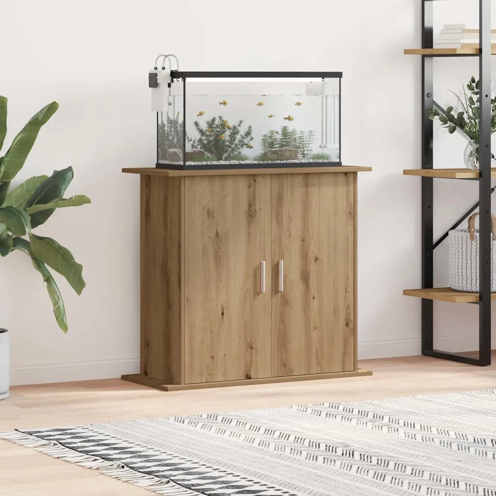Supporto per acquario artigianale in rovere 81x36x73 cm in legno ingegnerizzato 857279