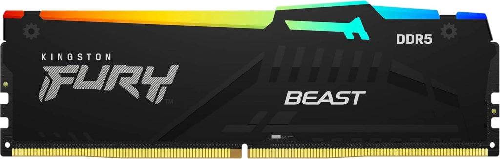Kingston FURY Beast Nero RGB 32GB 5200MT/s DDR5 CL40 DIMM Memoria Gaming per Computer Fissi Modulo Singolo Intel XMP - KF552C40BBA-32