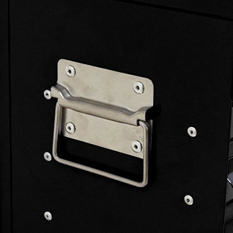 Scaffale in acciaio con 3 cassetti e serratura su ruote per officina e garage con maniglia nero 60 × 29,5 × 42 cm