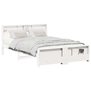 Letto matrimoniale | Letto per adulti | Struttura del letto Bianco 150 x 200 cm Legno multistrato
