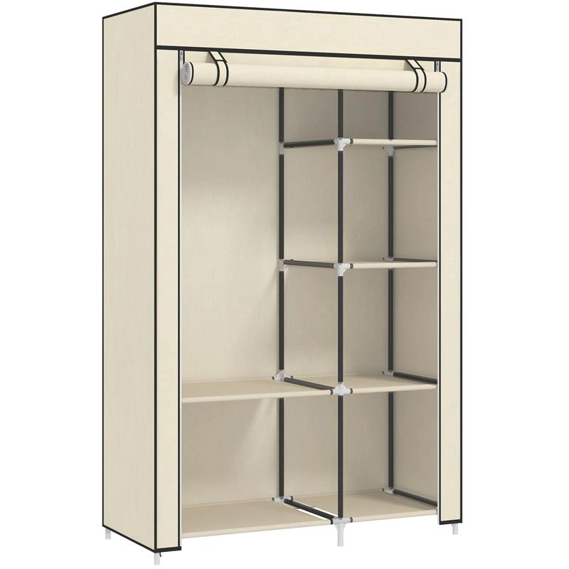 ARMADIO PORTATILE ARMADIO GUARDAROBA SALVASPAZIO, 103X43X162.5CM, CREMA