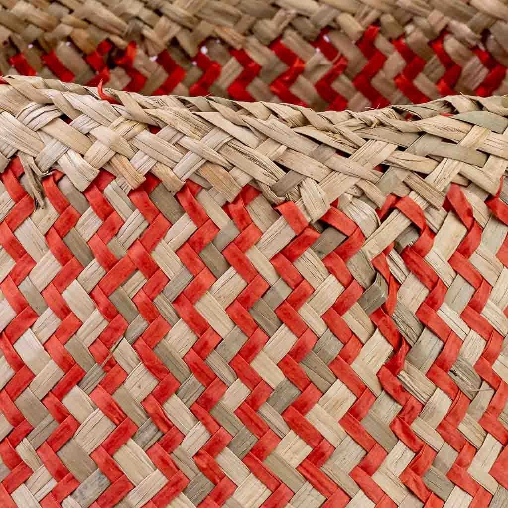 Cestino rosso naturale con manici, D35x30/46h cm