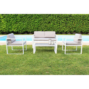 SALOTTO FORMENTERA IN ALLUMINIO VERNICIATO BIANCO
