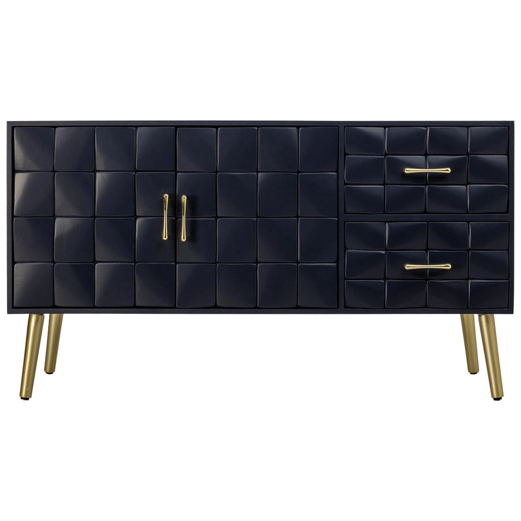 Mobile basso in legno nero 118x41x65h cm