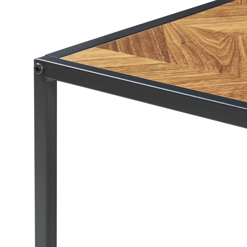 Set di 2 Tavolini da Salotto Kurghore di Diverse Misure - Nero/Effetto Rovere Scuro [en.casa]
