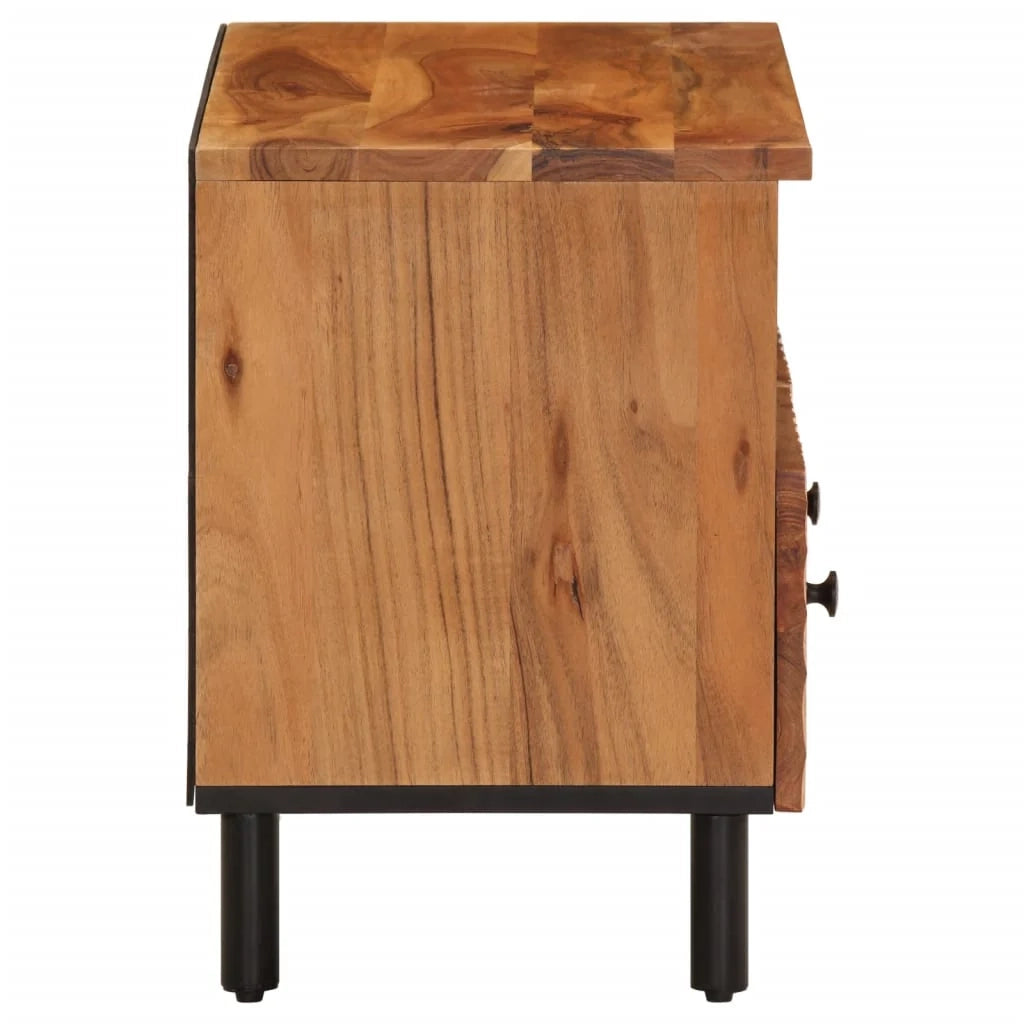 Mobile TV multimediale scaffale TV credenza mobile TV sala da pranzo soggiorno camera da letto 70 x 33 x 46 cm legno massello di acacia marrone 02_0026179