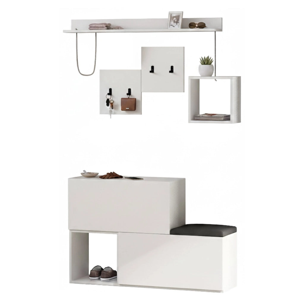 Lariana, Mobile da Ingresso 8 Paia, 120x17x76h cm Bianco