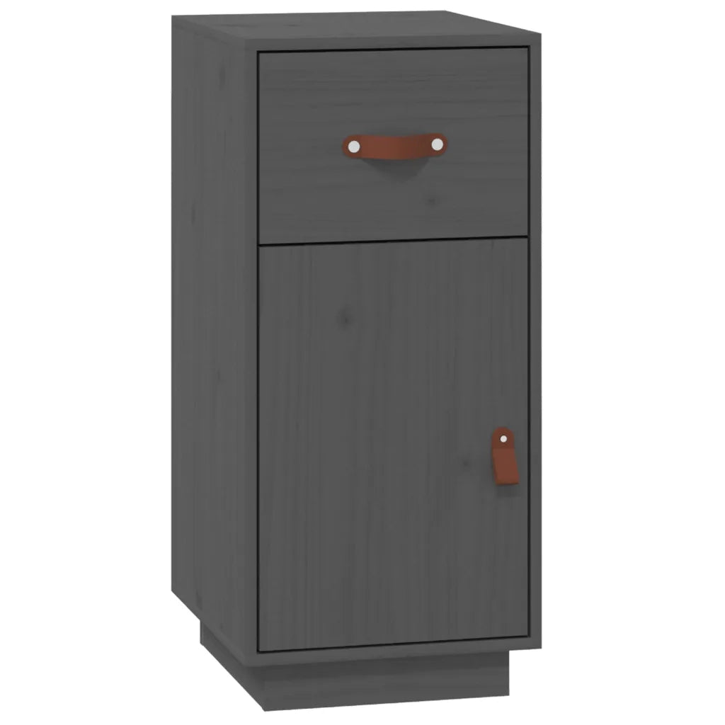 Credenza Grigia 34x40x75 cm in Legno Massello di Pino 820124